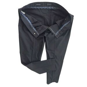Alberto Men's 38x34 Modern Fit Ceramica Garbardine Black‎ Chino Pleated Pants